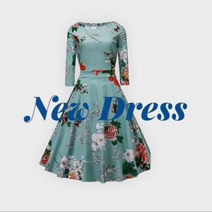 Vintage Look Artter Size XL Floral Pin Up 50s Dress